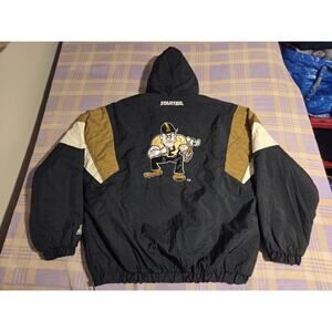 Vintage 90s Rare Starter Purdue Boilermakers Pete Logo Half Zip Pullover Jacket